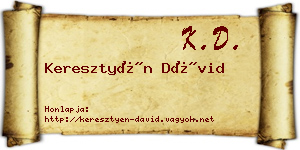 Keresztyén Dávid névjegykártya